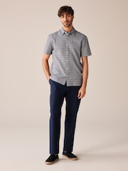 Blue Textured Short Sleeve Shirt - Image 2 of 7