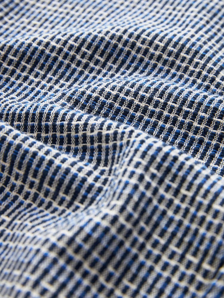 Blue Textured Short Sleeve Shirt - Image 7 of 7