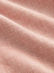 Pink Standard Collar Linen Blend Short Sleeve Shirt - Image 9 of 9