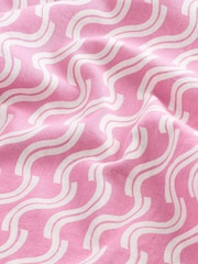 Pink Linen Blend Printed Short Sleeve Shirt - Image 8 of 8