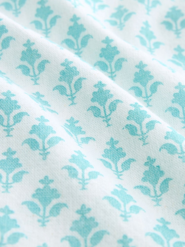 White Linen Blend Printed Roll Sleeve Shirt - Image 7 of 7