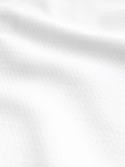 White 100% Cotton Textured Trimmed Short Sleeve Shirt - Image 9 of 9