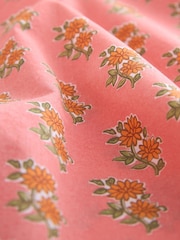 Pink 100% Cotton Floral Print Short Sleeve 100% Cotton Shirt - Image 7 of 7