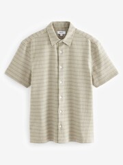 Green Textured Short Sleeve Shirt - Image 6 of 8