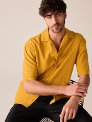 Yellow 100% Cotton Broderie Short Sleeve Shirt - Image 1 of 8