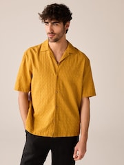 Yellow 100% Cotton Broderie Short Sleeve Shirt - Image 4 of 8