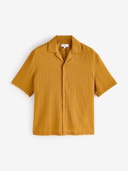 Yellow 100% Cotton Broderie Short Sleeve Shirt - Image 6 of 8