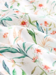 White Linen Blend Floral Short Sleeve Shirt - Image 8 of 8