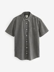 Grey 100% Cotton Denim Short Sleeve Shirt - Image 6 of 8