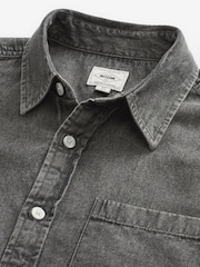 Grey 100% Cotton Denim Short Sleeve Shirt - Image 7 of 8