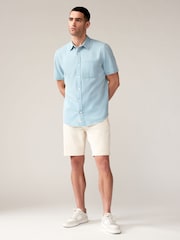 Blue 100% Cotton Denim Short Sleeve Shirt - Image 2 of 8