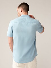 Blue 100% Cotton Denim Short Sleeve Shirt - Image 3 of 8