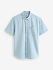Blue 100% Cotton Denim Short Sleeve Shirt - Image 6 of 8