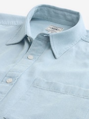 Blue 100% Cotton Denim Short Sleeve Shirt - Image 7 of 8
