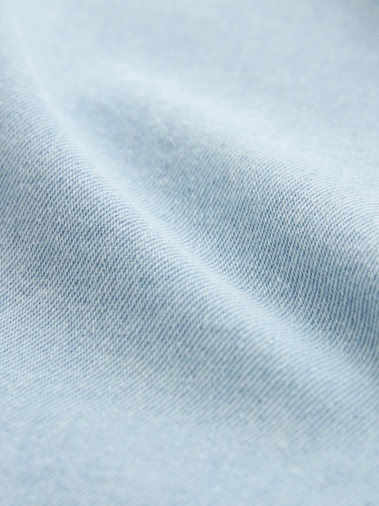 Blue 100% Cotton Denim Short Sleeve Shirt - Image 8 of 8