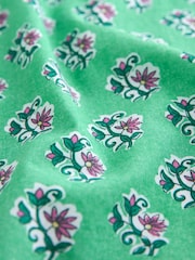 Green 100% Cotton Floral Print Short Sleeve 100% Cotton Shirt - Image 5 of 7