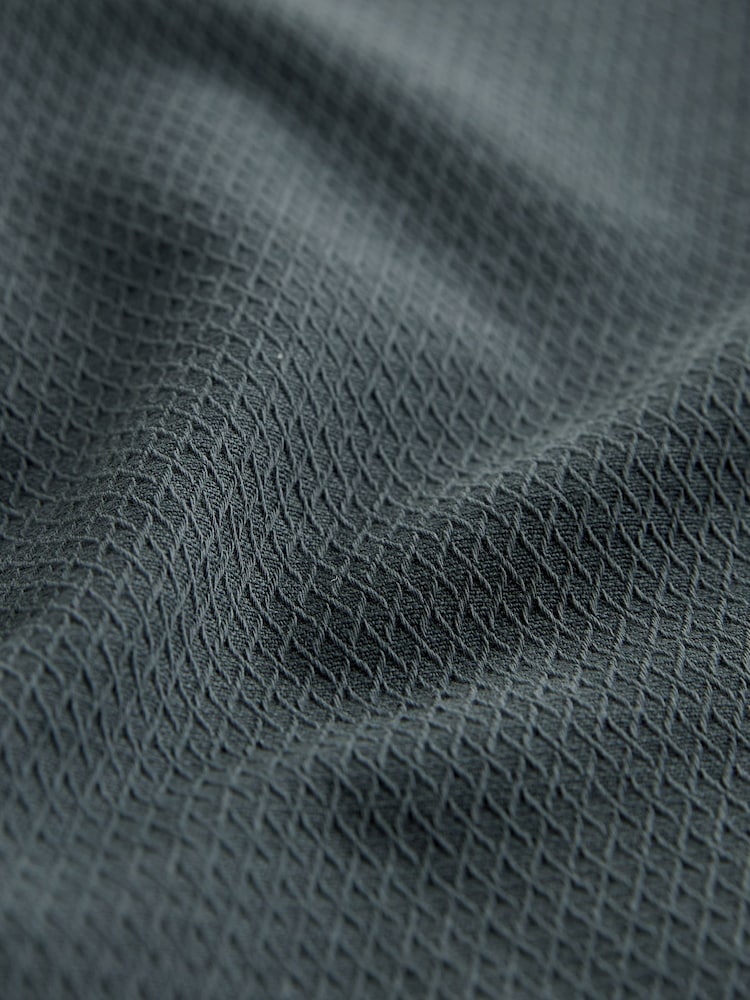 Grey 100% Cotton Textured Short Sleeve Western Shirt - Image 7 of 7
