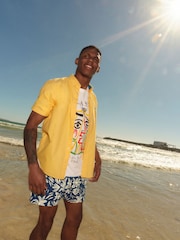 Yellow Oxford 100% Cotton Short Sleeve Shirt - Image 2 of 8