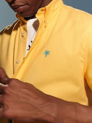 Yellow Oxford 100% Cotton Short Sleeve Shirt - Image 5 of 8