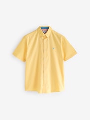 Yellow Oxford 100% Cotton Short Sleeve Shirt - Image 6 of 8