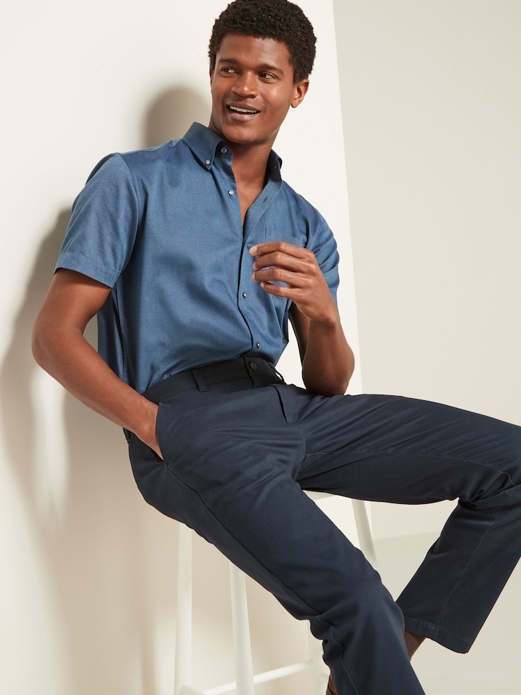 Blue Easy Care Short Sleeve Royal Oxford Shirt - Image 2 of 4