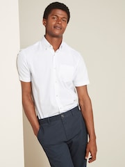 White Easy Care Short Sleeve Royal Oxford Shirt - Image 1 of 7