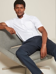 White Easy Care Short Sleeve Royal Oxford Shirt - Image 2 of 7