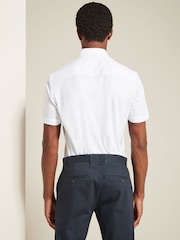 White Easy Care Short Sleeve Royal Oxford Shirt - Image 3 of 7