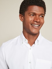 White Easy Care Short Sleeve Royal Oxford Shirt - Image 4 of 7