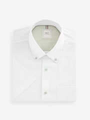 White Easy Care Short Sleeve Royal Oxford Shirt - Image 5 of 7