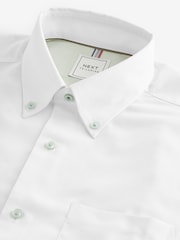 White Easy Care Short Sleeve Royal Oxford Shirt - Image 6 of 7