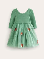 Vert - Robe Boden en tulle velours appliqué - Image 1 of 2