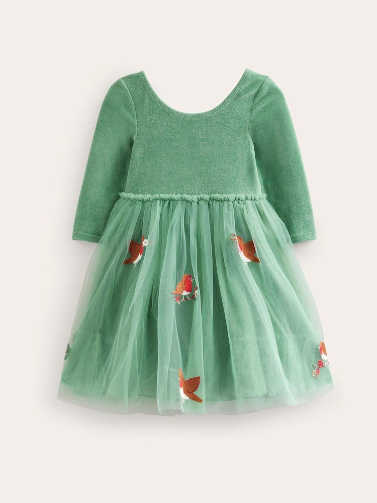 Vert - Robe Boden en tulle velours appliqué - Image 1 of 2