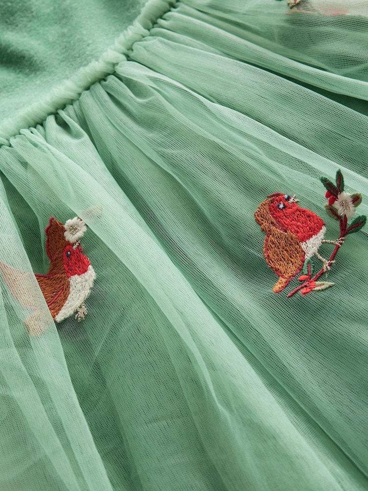 Vert - Robe Boden en tulle velours appliqué - Image 2 of 2