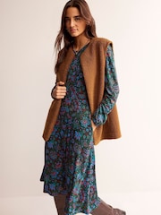 Boden Green Black Camille Jersey Midi Dress - Image 1 of 5