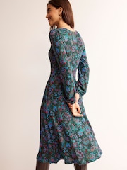 Boden Green Black Camille Jersey Midi Dress - Image 2 of 5