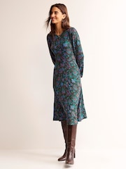 Boden Green Black Camille Jersey Midi Dress - Image 3 of 5