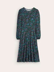 Boden Green Black Camille Jersey Midi Dress - Image 5 of 5