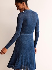 Boden Blue Faye Sparkle Knitted Dress - Image 3 of 6