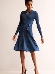 Boden Blue Faye Sparkle Knitted Dress - Image 4 of 6
