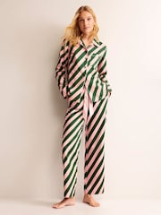 Boden Pink Cotton Sateen Pyjama Shirt - Image 1 of 5