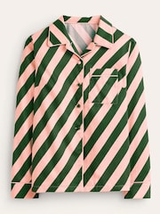 Boden Pink Cotton Sateen Pyjama Shirt - Image 4 of 5