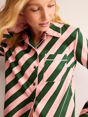 Boden Pink Cotton Sateen Pyjama Shirt - Image 5 of 5