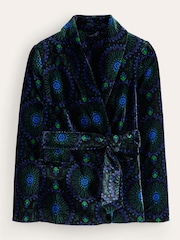 Boden Blue Tie Waist Velvet Jacket - Image 11 of 12
