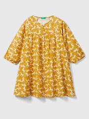 Robe Benetton fille en coton jaune - Image 1 of 3
