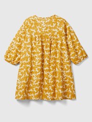 Robe Benetton fille en coton jaune - Image 2 of 3