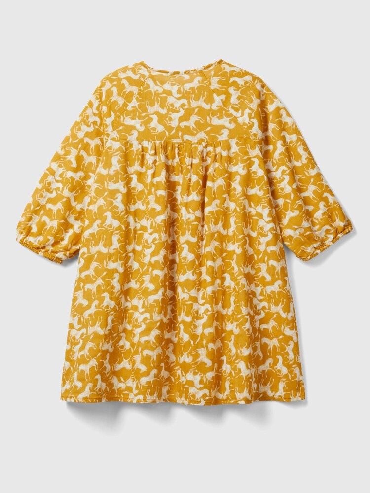 Robe Benetton fille en coton jaune - Image 2 of 3