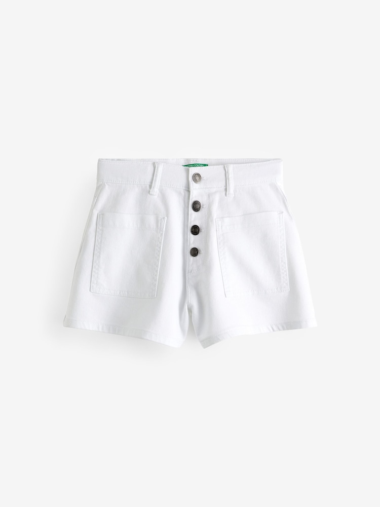 Benetton Girls Cream Shorts - Image 1 of 3