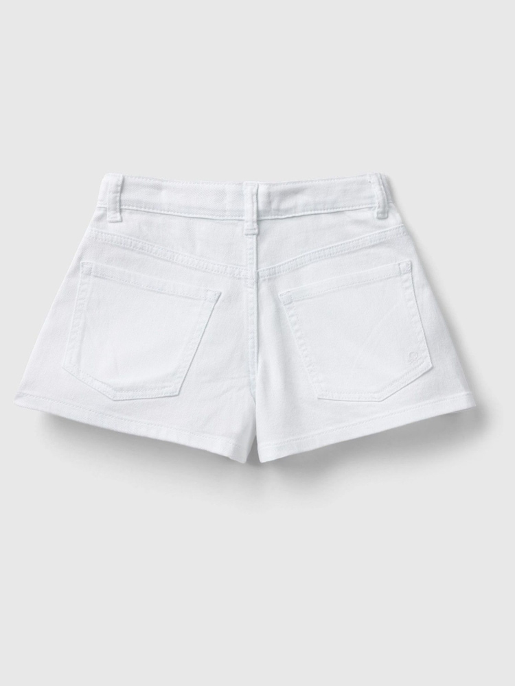 Benetton Girls Cream Shorts - Image 2 of 3