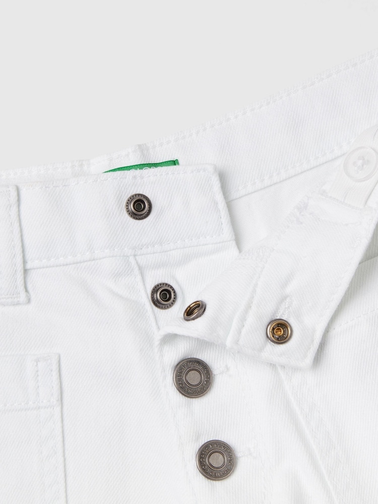 Benetton Girls Cream Shorts - Image 3 of 3
